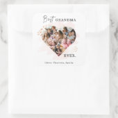 家族の写真最高のおばあちゃんエバーハートの形状8写真 スクエアシール (バッグ)