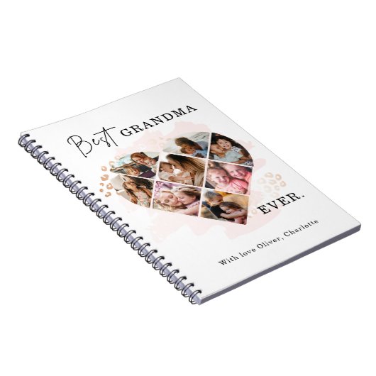 家族の写真最高のおばあちゃんエバーハートの形状8写真 ノートブック (右側)