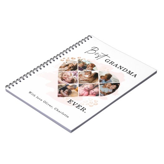 家族の写真最高のおばあちゃんエバーハートの形状8写真 ノートブック (左側)