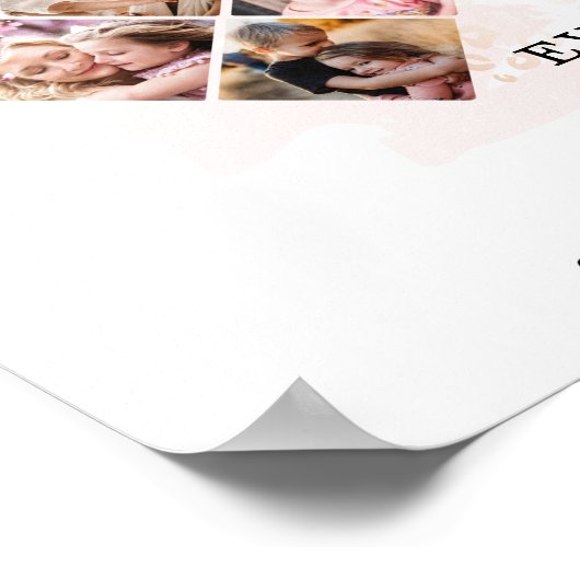 家族の写真最高のおばあちゃんエバーハートの形状8写真 ポスター (角)