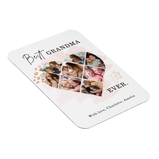 家族の写真最高のおばあちゃんエバーハートの形状8写真 マグネット (右側)