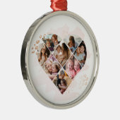 家族の写真最高のおばあちゃんエバーハートの形状8写真 メタルオーナメント (右)