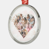 家族の写真最高のおばあちゃんエバーハートの形状8写真 メタルオーナメント (左)