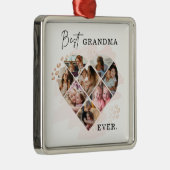 家族の写真最高のおばあちゃんエバーハートの形状8写真 メタルオーナメント (右)