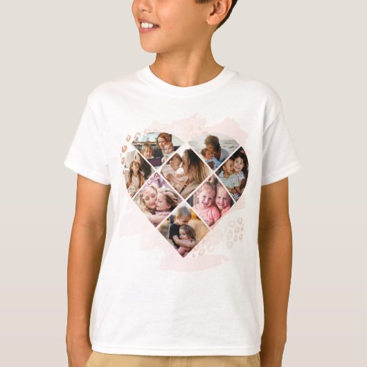 家族の写真最高のおばあちゃんエバーハートの形状8写真 Tシャツ (正面)