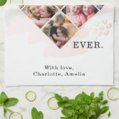 家族の写真最高のおばあちゃんエバーハートシェイプ8写真 キッチンタオル (折り畳み)