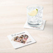 家族の写真最高のおばあちゃんエバーハートシェイプ8写真 スクエアペーパーコースター (インサイチュ)