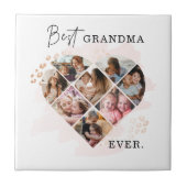 家族の写真最高のおばあちゃんエバーハートシェイプ8写真 タイル (正面)