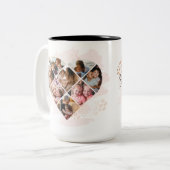 家族の写真最高のおばあちゃんエバーハートシェイプ8写真 ツートーンマグカップ (正面左)