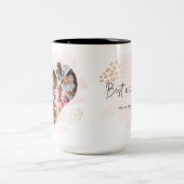 家族の写真最高のおばあちゃんエバーハートシェイプ8写真 ツートーンマグカップ (中央)