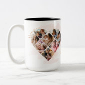 家族の写真最高のおばあちゃんエバーハートシェイプ8写真 ツートーンマグカップ (左)