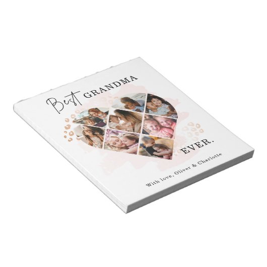 家族の写真最高のおばあちゃんエバーハートシェイプ8写真 ノートパッド (アングル)