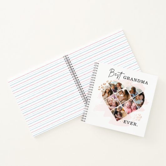 家族の写真最高のおばあちゃんエバーハートシェイプ8写真 ノートブック (内部)