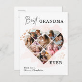 家族の写真最高のおばあちゃんエバーハートシェイプ8写真 案内ポストカード (正面/裏面)