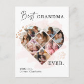 家族の写真最高のおばあちゃんエバーハートシェイプ8写真 案内ポストカード (正面)