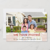 家族の写真私たちは名前と新しいアドレスを移動した 案内状 (正面)