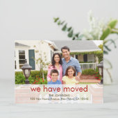 家族の写真私たちは名前と新しいアドレスを移動した 案内状 (スタンド正面)