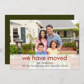 家族の写真私たちは名前と新しいアドレスを移動した 案内状 (正面/裏面)