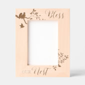 家族の写真賛美私たちの巣の鳥のシルエット レーザー彫刻フレーム (正面)