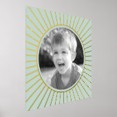 家族の写真金ゴールドまたはシルバーサンフレーム海緑 箔ポスター (レイダウン)