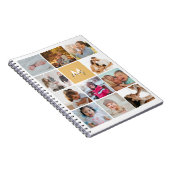 家族の写真11枚 シンプルなモノグラム ノートブック (右側)