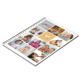 家族の写真11枚 シンプルなモノグラム ノートブック (左側)