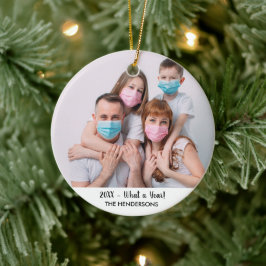 家族の写真2020年のおもしろいクリスマスツリー セラミックオーナメント