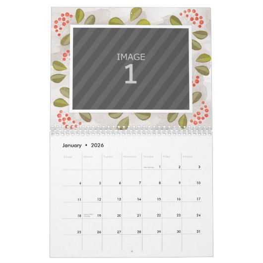 家族の写真2024年カレンダーの背景（季節） カレンダー (1月 2026)