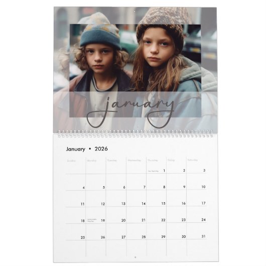家族の写真2025 カレンダー (1月 2026)