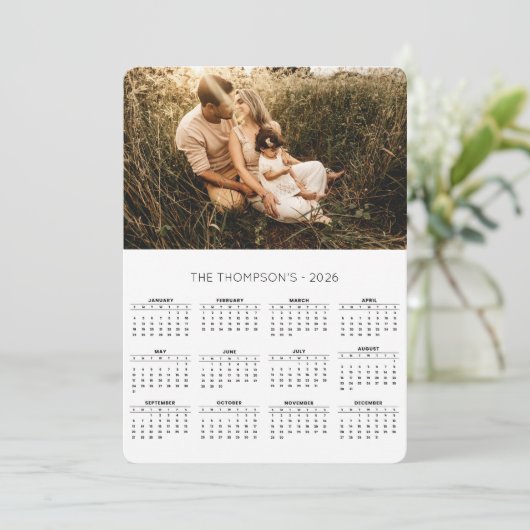 家族の写真2026カレンダー12月モノグラム シーズンカード (スタンド正面)