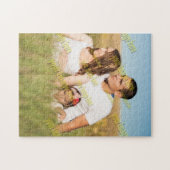 家族の写真🧩✨カスタム予算 – フレンドリーおもしろい ジグソーパズル (横)