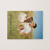 家族の写真🧩✨カスタム予算 – フレンドリーおもしろい ジグソーパズル (横)