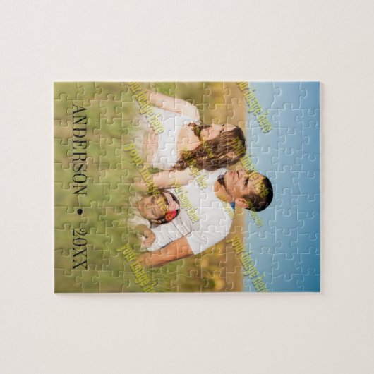 家族の写真🧩✨カスタム予算 – フレンドリーおもしろい ジグソーパズル (横)