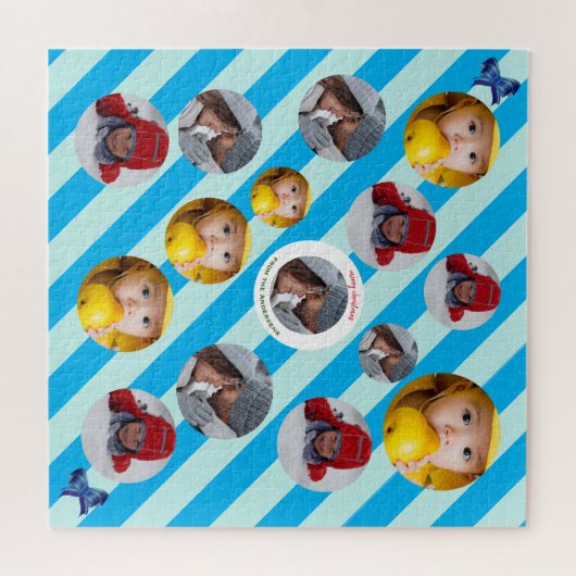 家族の写真🧩✨カスタム予算 – フレンドリーおもしろい ジグソーパズル (横)