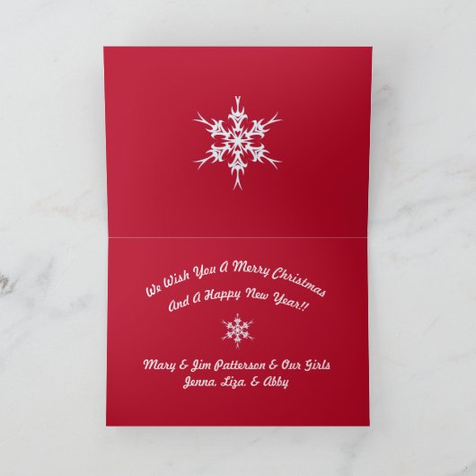 家族の写真、クリスマスのイメージ シーズンカード (内部)