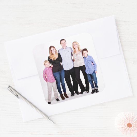 家族の写真 スクエアシール (封筒)