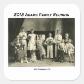 家族の写真 スクエアシール (正面)