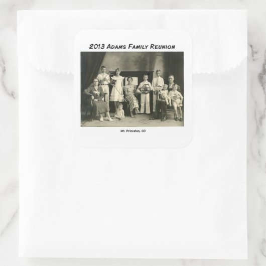 家族の写真 スクエアシール (バッグ)