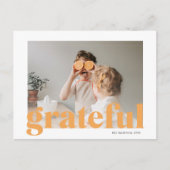 家族の写真 ハッピーサンクスギビングオレンジ ポストカード (正面)