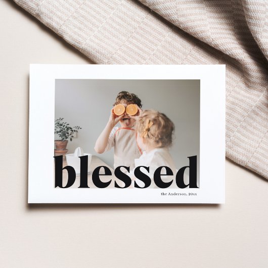 家族の写真 | ハッピーサンクスギビング 祝福された ポストカード