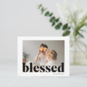 家族の写真 | ハッピーサンクスギビング 祝福された ポストカード (スタンド正面)