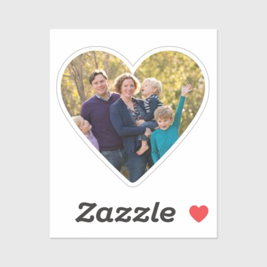 家族の写真、ハートシェイプシールのアップロード シール (シート)