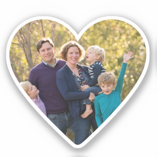 家族の写真、ハートシェイプシールのアップロード シール (正面)