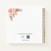 家族の写真 パンパスグラス ピンクの花 ノートブック (裏面)