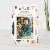 家族の写真 | パーソナライズされたクリスマスツリー カード (正面)