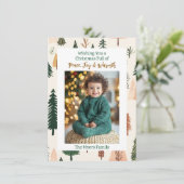 家族の写真 | パーソナライズされたクリスマスツリー カード (スタンド正面)