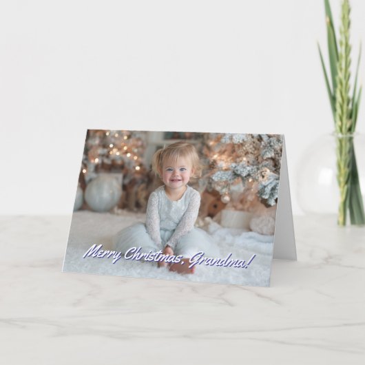 家族の写真 メリークリスマス シーズンカード (正面)