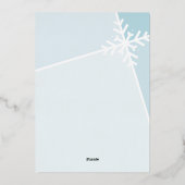家族の写真　モダンなホリデー　雪の結晶　青 箔シーズンカード (裏面)