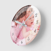 家族の写真 ラウンド壁時計 (傾斜)