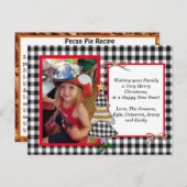 家族の写真+レシピカードクリスマスカード ポストカード (正面/裏面)